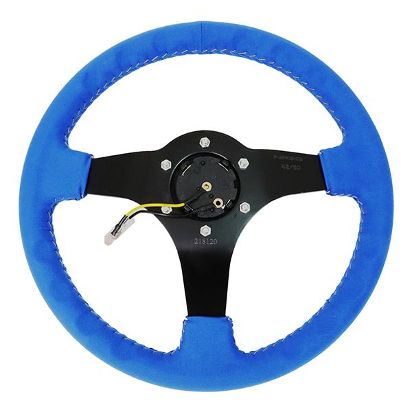 350mm 3 in. Deep Dish Alcantara Grip Steering WheelFits w/ Hubs 6