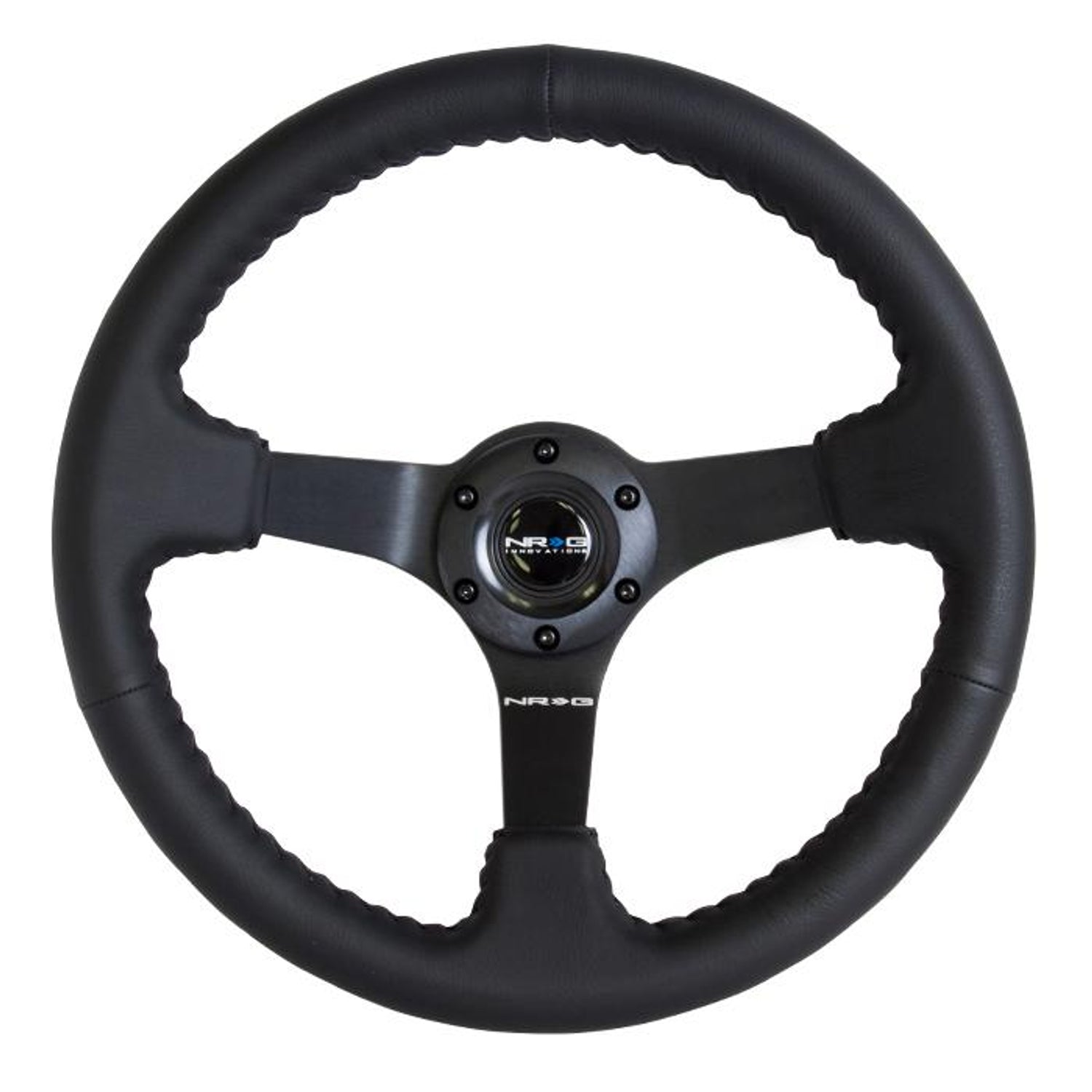 350mm 3 in. Deep Dish Leather Grip Steering Wheel<br>Universal