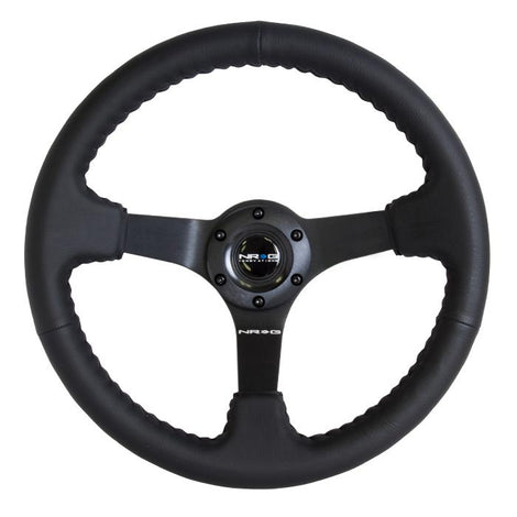 350mm 3 in. Deep Dish Leather Grip Steering Wheel<br>Universal
