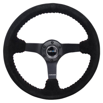 350mm 3 in. Deep Dish Suede Grip Steering Wheel<br>Universal