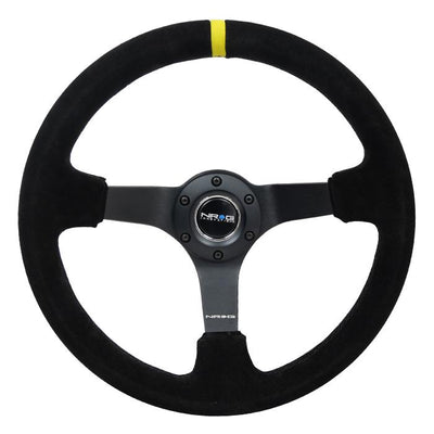 350mm 3 in. Deep Dish Suede Grip Steering Wheel<br>Universal