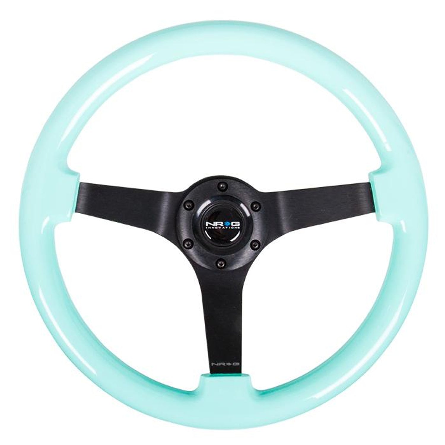 350mm 3 in. Deep Dish Mint Fresh Wood Grain Steering Wheel<br>Universal