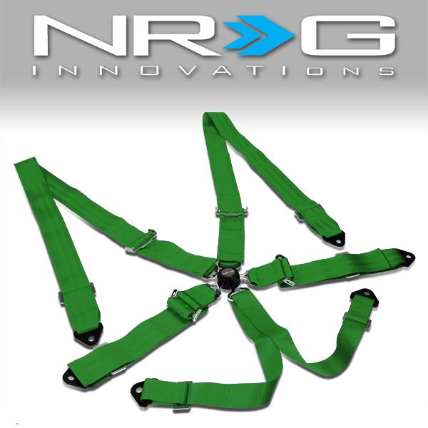 Seat Belt - 2Width - 6-Point - w/Cam Lock Buckle - NRG-SBH-6PCGN - 1