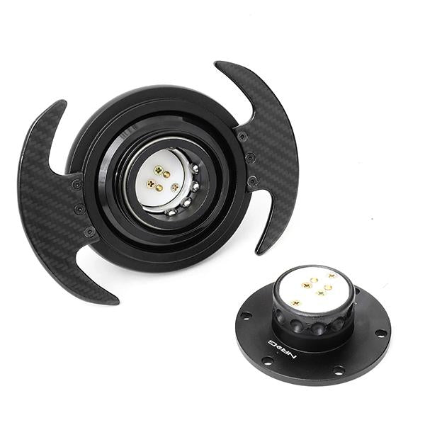 Quick Release Steering Wheel Hubs - Gen 3.0 - w/Carbon Fiber Handle - NRG-SRK-650BK-CF - 6