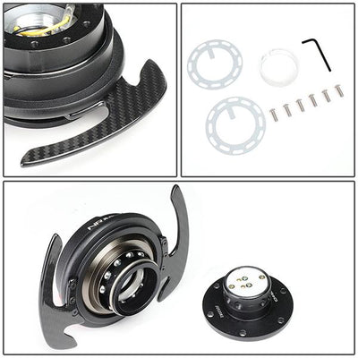 Gen 4.0 Steering Wheel Quick Release Adapter w/Carbon Fiber Hnadle <br>Universal