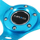 NRG Innovations - Steering Wheel - 350mm Diameter 3 Deep Dish - New Blue Spoke Leather Grip W Center Mark - 2