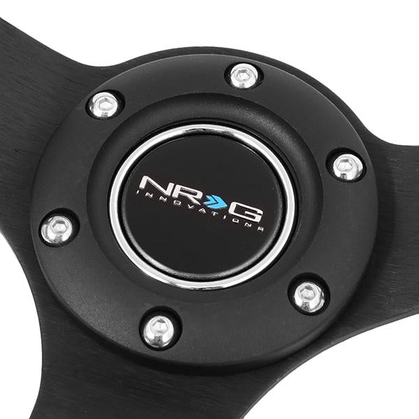 Nrg Innovations - 350mm Steering Wheel - 3Deep Dish - Red Leather Grip Yellow Stitch - 2