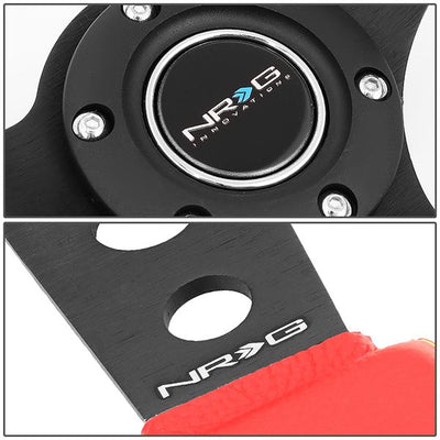 Nrg Innovations - 350mm Steering Wheel - 3Deep Dish - Red Leather Grip Yellow Stitch - 4