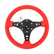 Nrg Innovations - 350mm Steering Wheel - 3Deep Dish - Red Leather Grip Yellow Stitch - 5