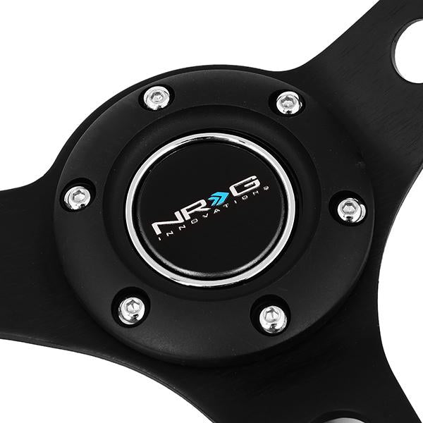 Nrg Innovations - 350mm Steering Wheel - 3Deep Dish - Red Leather Grip - 2