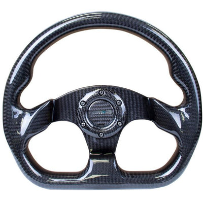 320mm Flat Bottom Carbon Fiber Steering Wheel<br>Universal