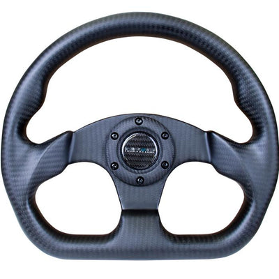 320mm Flat Bottom Matte Carbon Fiber Steering Wheel<br>Universal