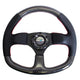 320mm Flat Bottom Carbon Fiber+Leather Grip Steering Wheel<br>Universal