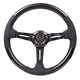 350mm 1.5 in. Deep Dish Carbon Fiber+Leather Grip Steering Wheel<br>Universal
