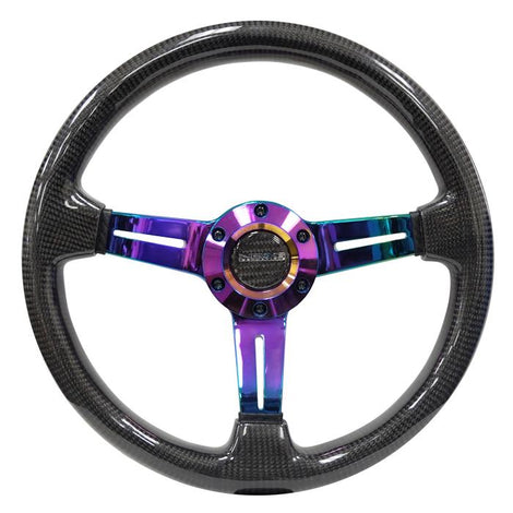 350mm 1.5 in. Deep Dish Carbon Fiber Grip Steering Wheel<br>Universal