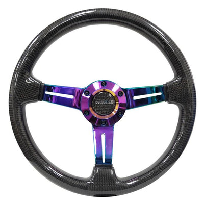 350mm 1.5 in. Deep Dish Carbon Fiber Grip Steering Wheel<br>Universal