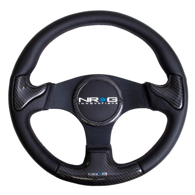 350mm Leather+Carbon Fiber Trim Steering Wheel<br>Universal