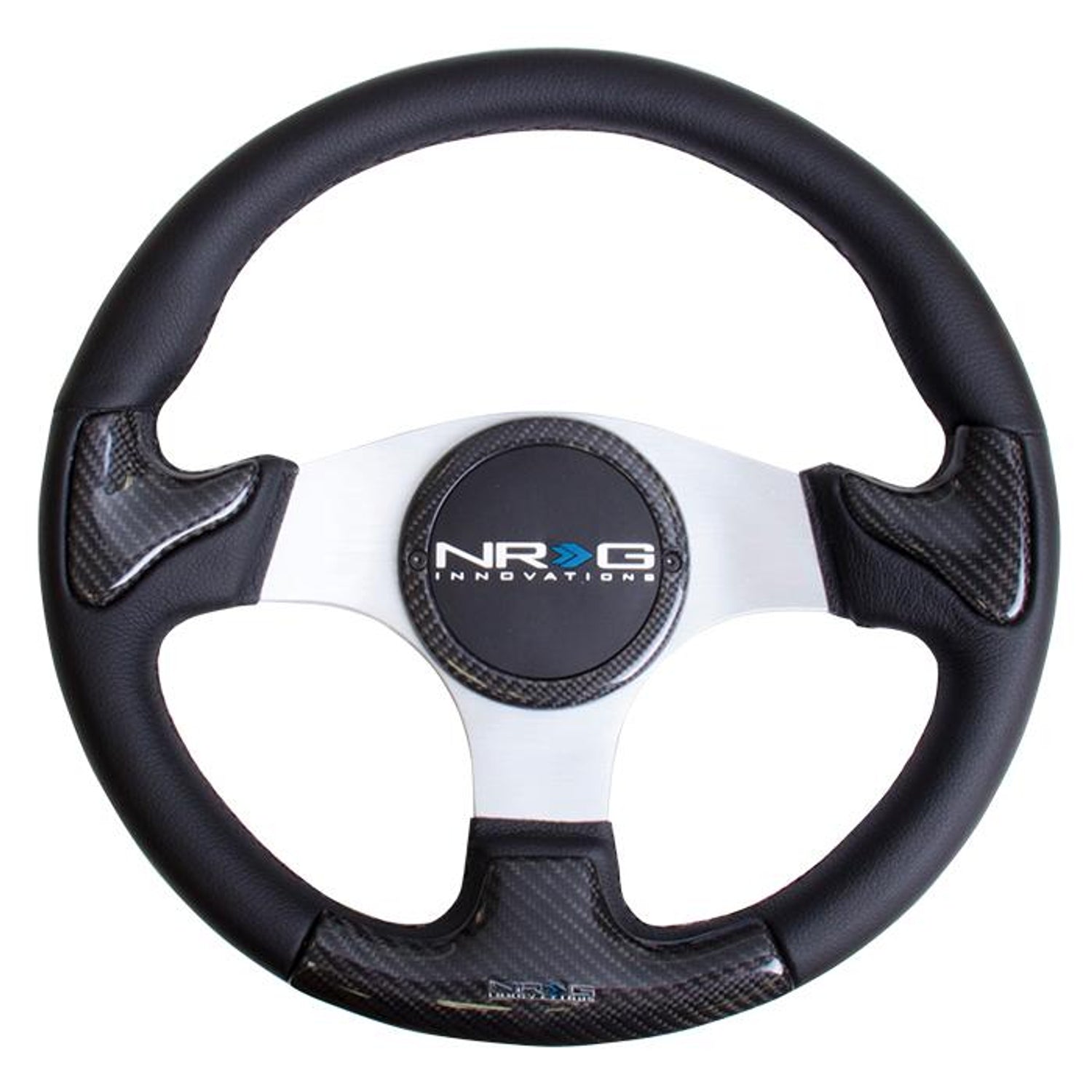 350mm Leather+Carbon Fiber Trim Steering Wheel<br>Universal