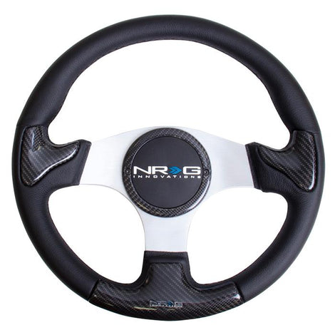 350mm Leather+Carbon Fiber Trim Steering Wheel<br>Universal
