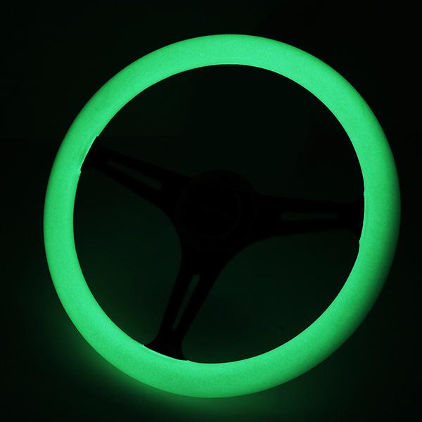 Nrg Innovations - 350mm Steering Wheel - 2Deep Dish - Glow In Dark Wood Grip - 3