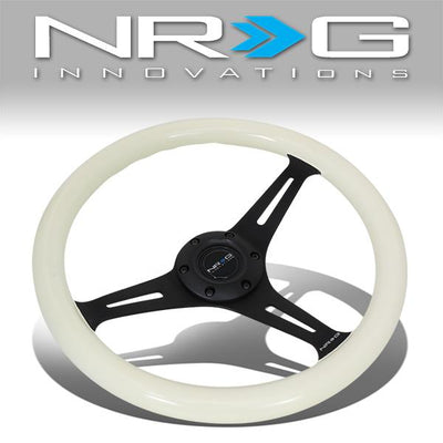 Nrg Innovations - 350mm Steering Wheel - 2Deep Dish - Glow In Dark Wood Grip - 1