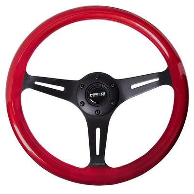 350mm Classic Red Wood Grain Grip Steering Wheel<br>Universal