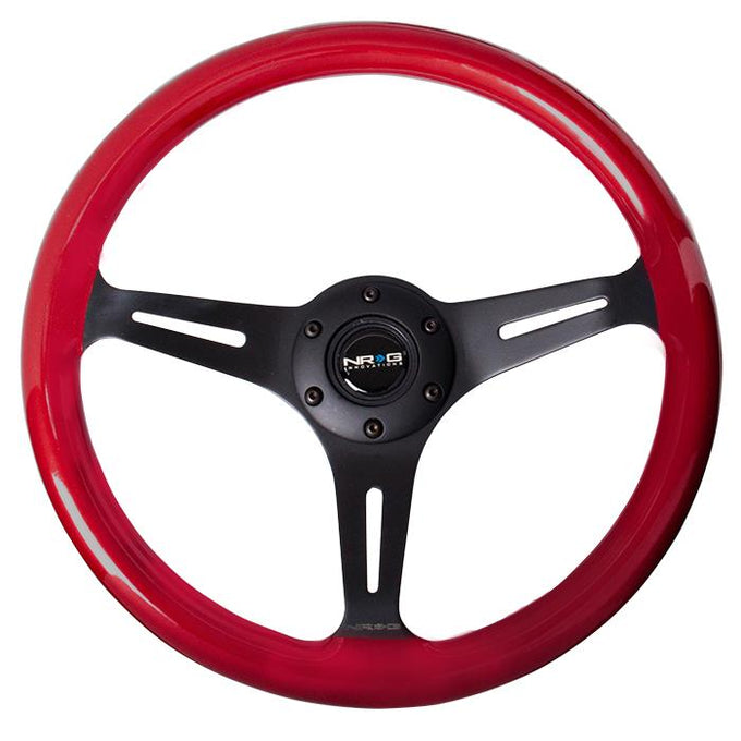 350mm Classic Red Wood Grain Grip Steering Wheel<br>Universal