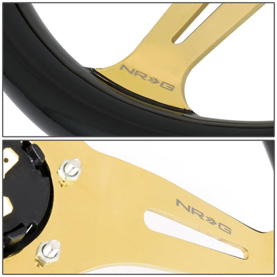 NRG Innovations - Steering Wheel - W/Horn Button - 350mm - Black Wood - 4