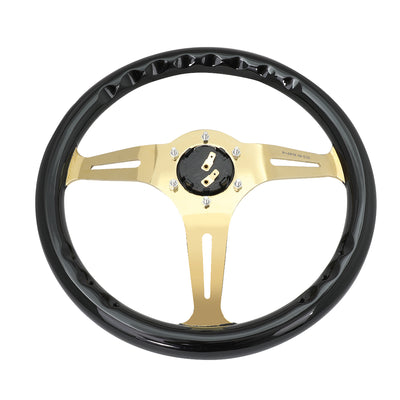 NRG Innovations - Steering Wheel - W/Horn Button - 350mm - Black Wood - 5