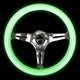 Nrg Innovations - 350mm Steering Wheel - 2Deep Dish - Glow In Dark Wood Grip - 2
