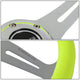 NRG Innovations - Steering Wheel - 350mm Diameter - Neon Yellow Wood Grain Grip Chrome Spoke - W Horn - 4