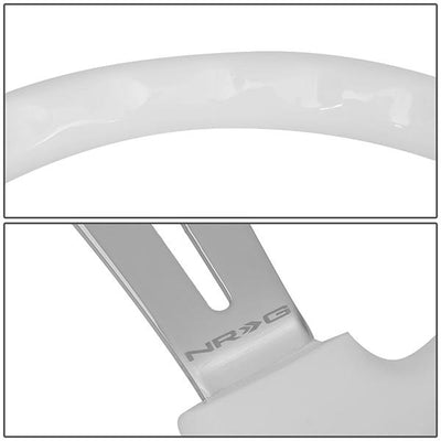 Nrg Innovations - 350mm Steering Wheel - 2Deep Dish - White Colored Wood Grip - 4