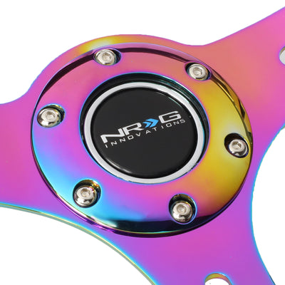 NRG Innovations - Steering Wheel - 350mm Diameter - Neo Chrome Spoke Chameleon Sparkle Wood - W Horn - 2