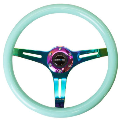 350mm Minty Fresh Wood Grain Neochrome Spoke Steering Wheel<br>Universal