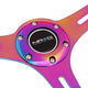 NRG Innovations - Steering Wheel - 350mm - W/Horn Button - Neon Pink Wood Grain Neo Chrome Spoke - 2