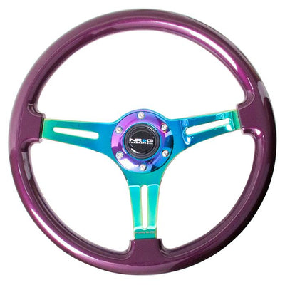 350mm Purple Wood Grain Neochrome Spoke Steering Wheel<br>Universal