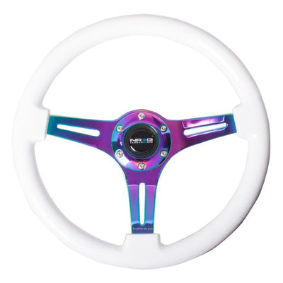 350mm White Wood Grain Neochrome Spoke Steering Wheel<br>Universal