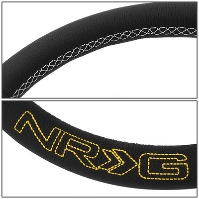 Nrg Innovations - 360mm Steering Wheel - Bumble Bee Leather Grip - W/Dual Center Mark - 3