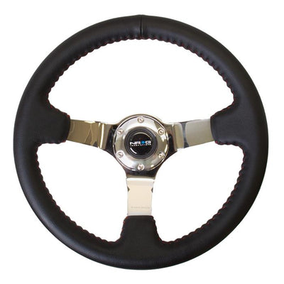 350mm 3 in. Deep Dish Leather Grip Steering Wheel<br>Universal