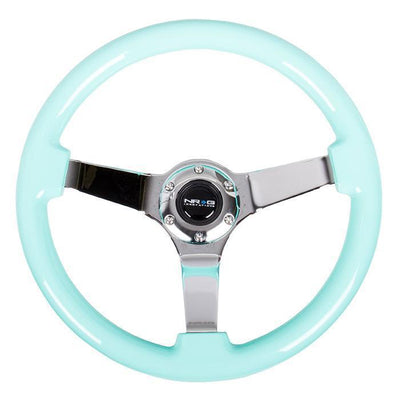 350mm 3 in. Deep Dish Mint Fresh Wood Grain Steering Wheel<br>Universal