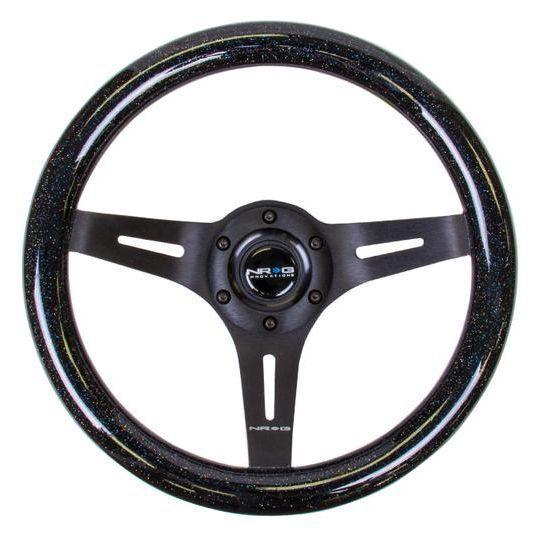 310mm Galaxy Black Sparkled Wood Grain Steering Wheel<br>Universal