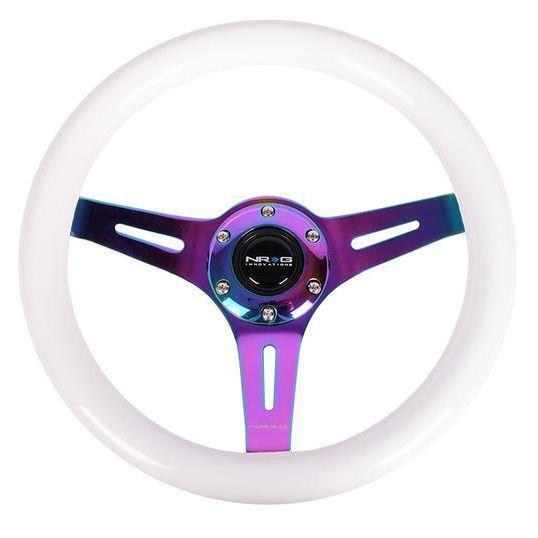 310mm Neochrome Spoke White Wood Grian Steering Wheel<br>Universal