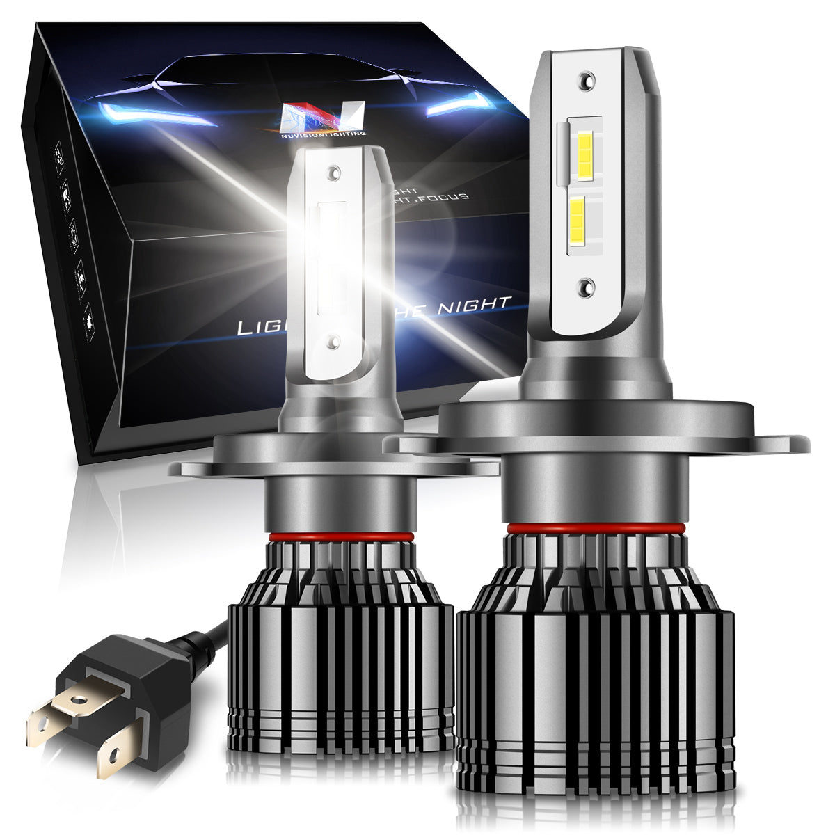 Pair 9003 H4 LED Light Bulbs Conversion Kit w/FanUniversal – CA Auto Parts