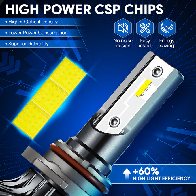 hid-9005-hb3-slim-led-headlight-hi-low-beam-fog-lamp-bulb-conversion-kit-aluminum-pair-nvl-sls-9005 - 2