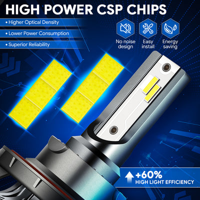 hid-9008-h13-slim-led-headlight-hi-low-beam-fog-lamp-bulb-conversion-kit-aluminum-pair-nvl-sls-h13 - 2