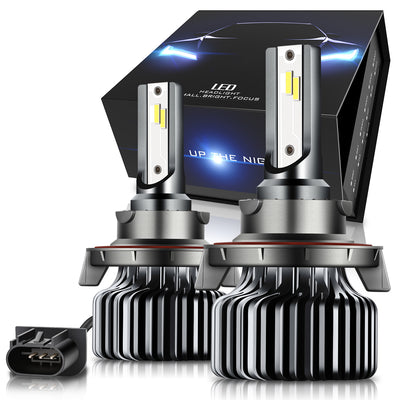 hid-9008-h13-slim-led-headlight-hi-low-beam-fog-lamp-bulb-conversion-kit-aluminum-pair-nvl-sls-h13 - 1