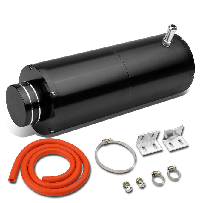 D-Motoring - Coolant Recovery Tank - 8.5 in. Height x 3 in. Diameter - 3/8 in. Barb Fitting - W / Removable Cap - Aluminum - 12