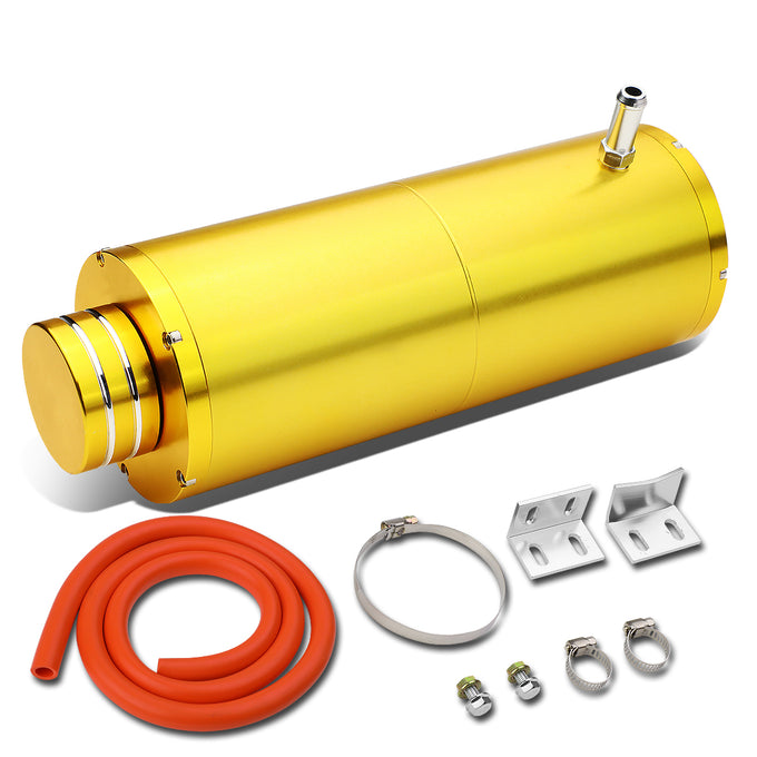D-Motoring - Coolant Recovery Tank - 8.5 in. Height x 3 in. Diameter - 3/8 in. Barb Fitting - W / Removable Cap - Aluminum - 8