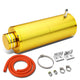 D-Motoring - Coolant Recovery Tank - 8.5 in. Height x 3 in. Diameter - 3/8 in. Barb Fitting - W / Removable Cap - Aluminum - 8