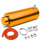 D-Motoring - Coolant Recovery Tank - 8.5 in. Height x 3 in. Diameter - 3/8 in. Barb Fitting - W / Removable Cap - Aluminum - 7